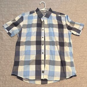 7 Diamonds Blue and White Plaid Shirt